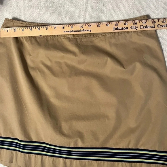 J Crew Woman’s size 14 Khaki skirt with Blue/Yellow Stripe Detail Ribbon - Picture 4 of 9